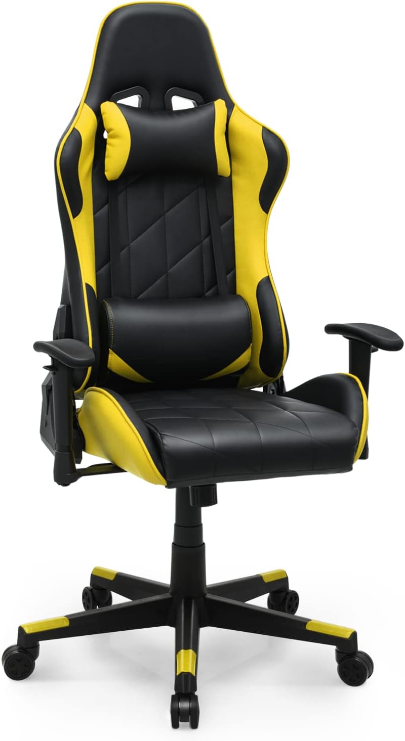 Gaming Chair Racing Style High-Back Reclining Ergonomic Swivel Chair with Adjustable Headrest and Lumbar Support