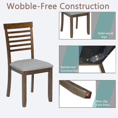 Upholstered Dining Chairs Set of 4, Mid Century Modern Wood Kitchen & Dining Room Chairs