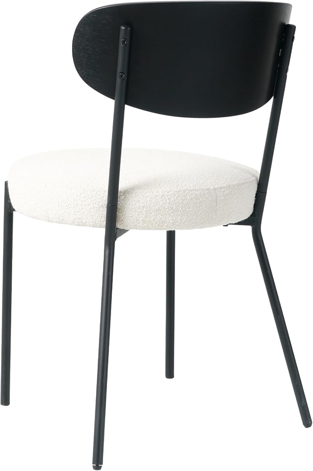 Cream White Dining Table Chairs Set of 2, Upholstered Boucle Kitchen Dining Room Chairs, Vanity Chair with Back, Modern Comfy Accent Chairs