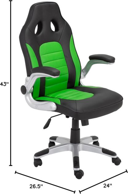 Commercial Furniture Skylab Gaming Chair, High Back Adjustable Height Swivel Executive Computer Office Chair with Flip-Up Arms