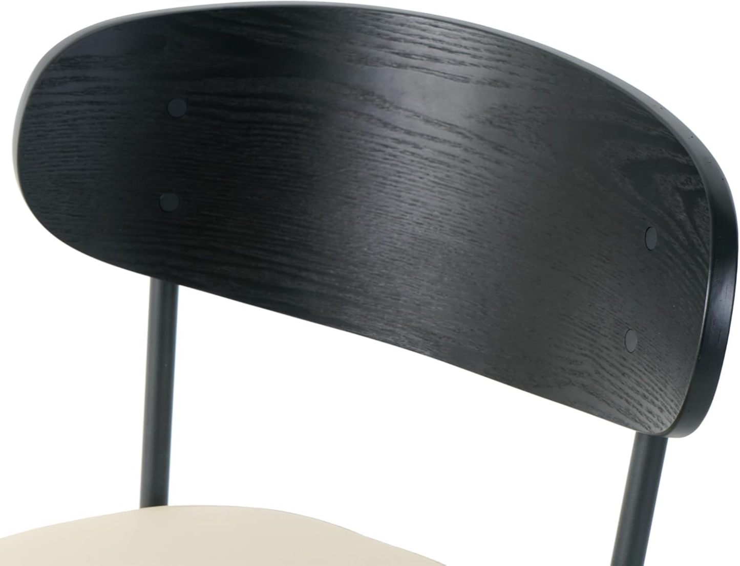 Black White Dining Table Chairs Set of 2, Upholstered Boucle Kitchen Dining Room Chairs, Vanity Chair with Back, Modern Comfy Accent Chairs