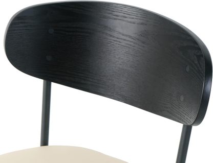 Black White Dining Table Chairs Set of 2, Upholstered Boucle Kitchen Dining Room Chairs, Vanity Chair with Back, Modern Comfy Accent Chairs