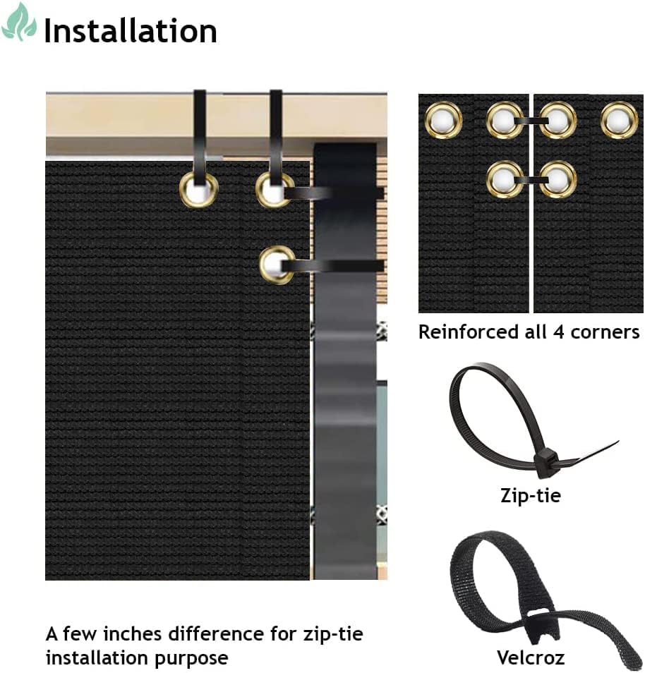 Balcony Privacy Screen Fence for Patio Outdoor Porch Deck, Apartments Railing Cover with Zip Ties, UV Protection Weather Resistant Mesh Screens Panel for Outside