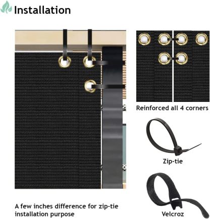 Balcony Privacy Screen Fence for Patio Outdoor Porch Deck, Apartments Railing Cover with Zip Ties, UV Protection Weather Resistant Mesh Screens Panel for Outside