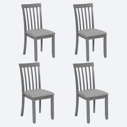Upholstered Dining Chairs Set of 4, Mid Century Modern Wood Kitchen & Dining Room Chairs, Accent Chair
