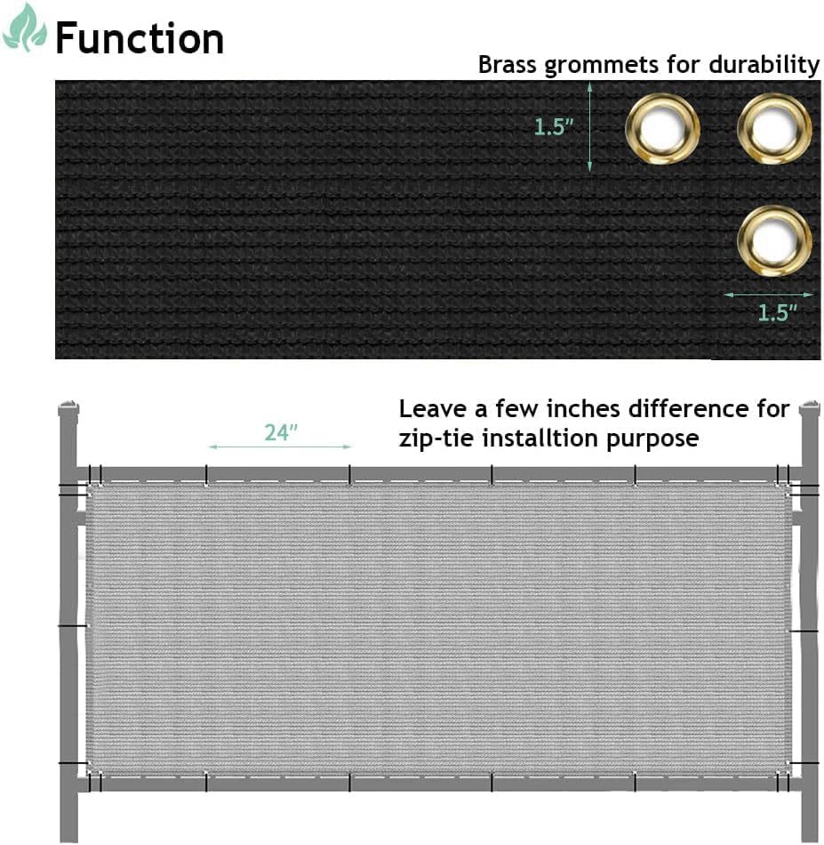 Balcony Privacy Screen Fence for Patio Outdoor Porch Deck, Apartments Railing Cover with Zip Ties, UV Protection Weather Resistant Mesh Screens Panel for Outside