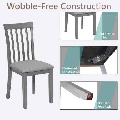 Upholstered Dining Chairs Set of 4, Mid Century Modern Wood Kitchen & Dining Room Chairs, Accent Chair