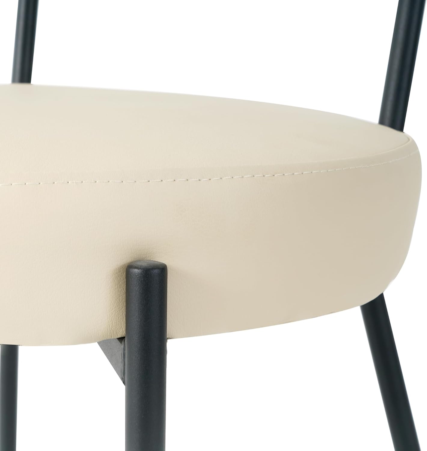 Black White Dining Table Chairs Set of 2, Upholstered Boucle Kitchen Dining Room Chairs, Vanity Chair with Back, Modern Comfy Accent Chairs