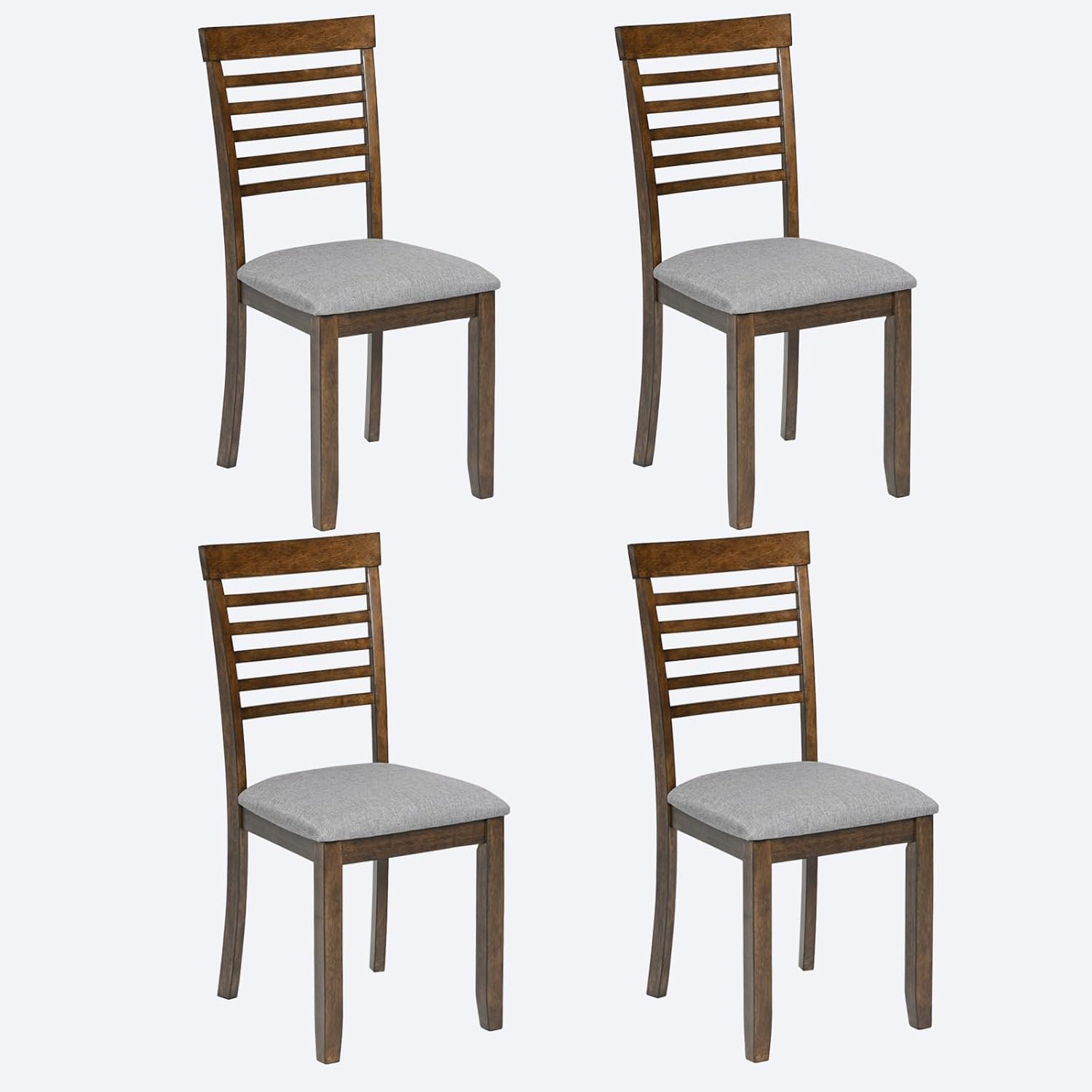 Upholstered Dining Chairs Set of 4, Mid Century Modern Wood Kitchen & Dining Room Chairs
