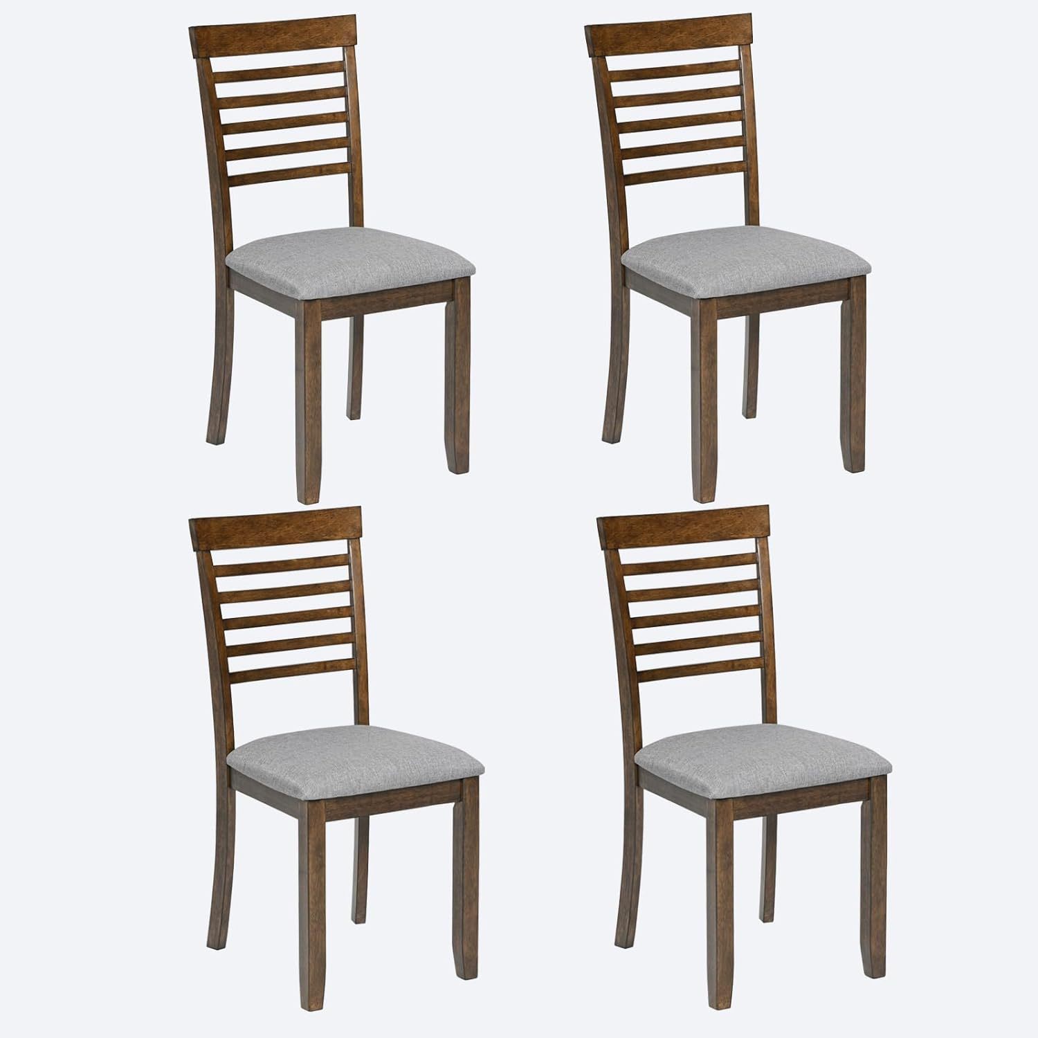 Upholstered Dining Chairs Set of 4, Mid Century Modern Wood Kitchen & Dining Room Chairs