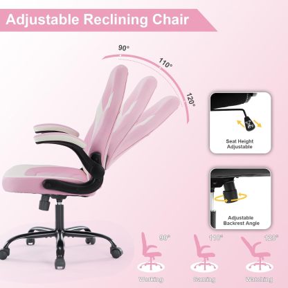 Height Adjustable Computer Desk Chair with Flip-up Armrests, Ergonomic Office Task Chairs