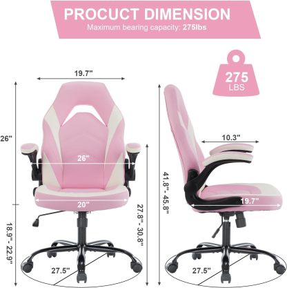 Height Adjustable Computer Desk Chair with Flip-up Armrests, Ergonomic Office Task Chairs