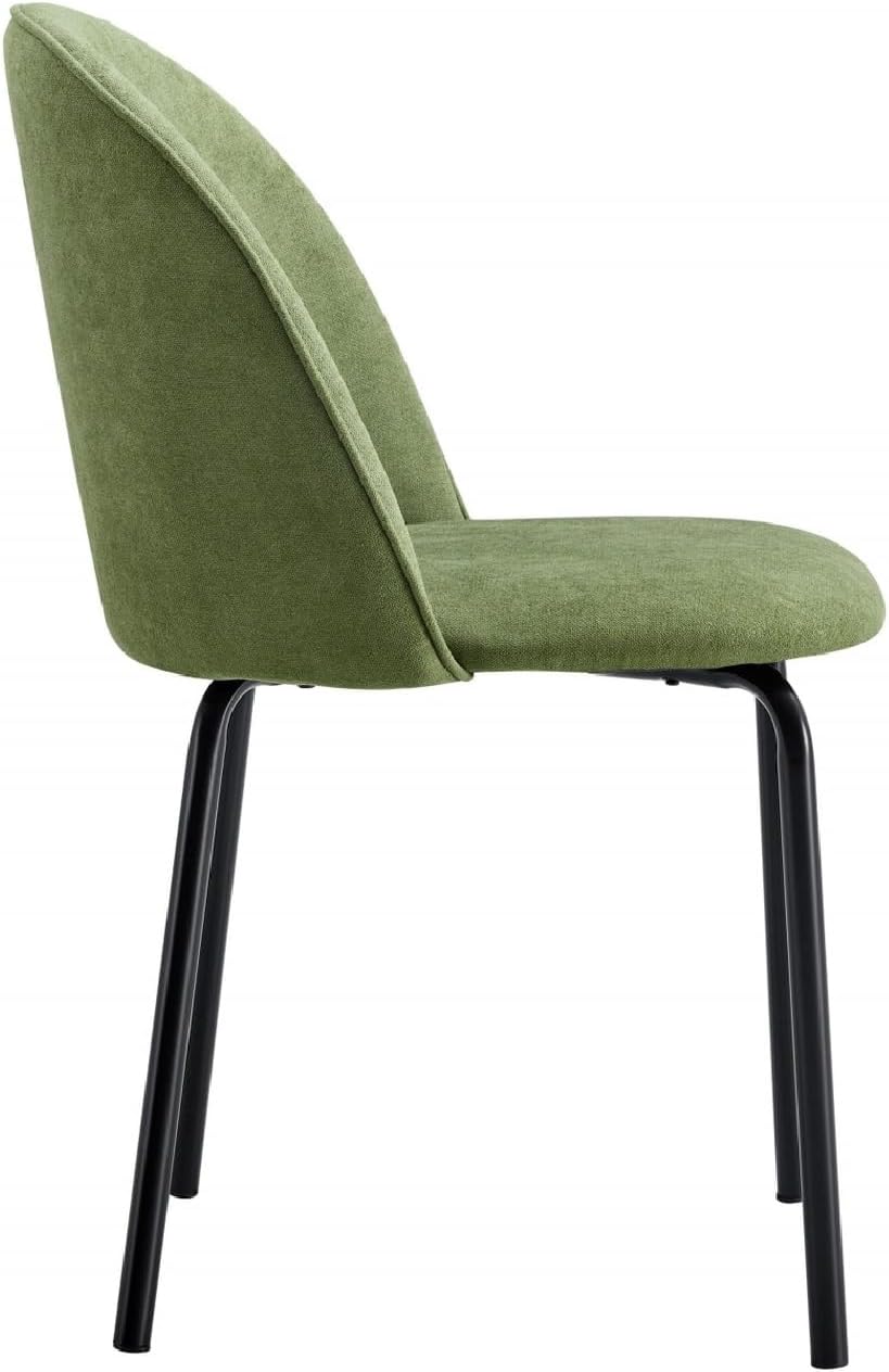Velvet Vanity Chair with Back, Upholstered Dining Chairs Set of 2, Modern Accent Chair with Legs