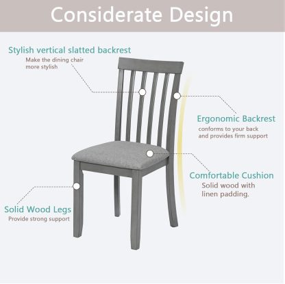 Upholstered Dining Chairs Set of 4, Mid Century Modern Wood Kitchen & Dining Room Chairs, Accent Chair