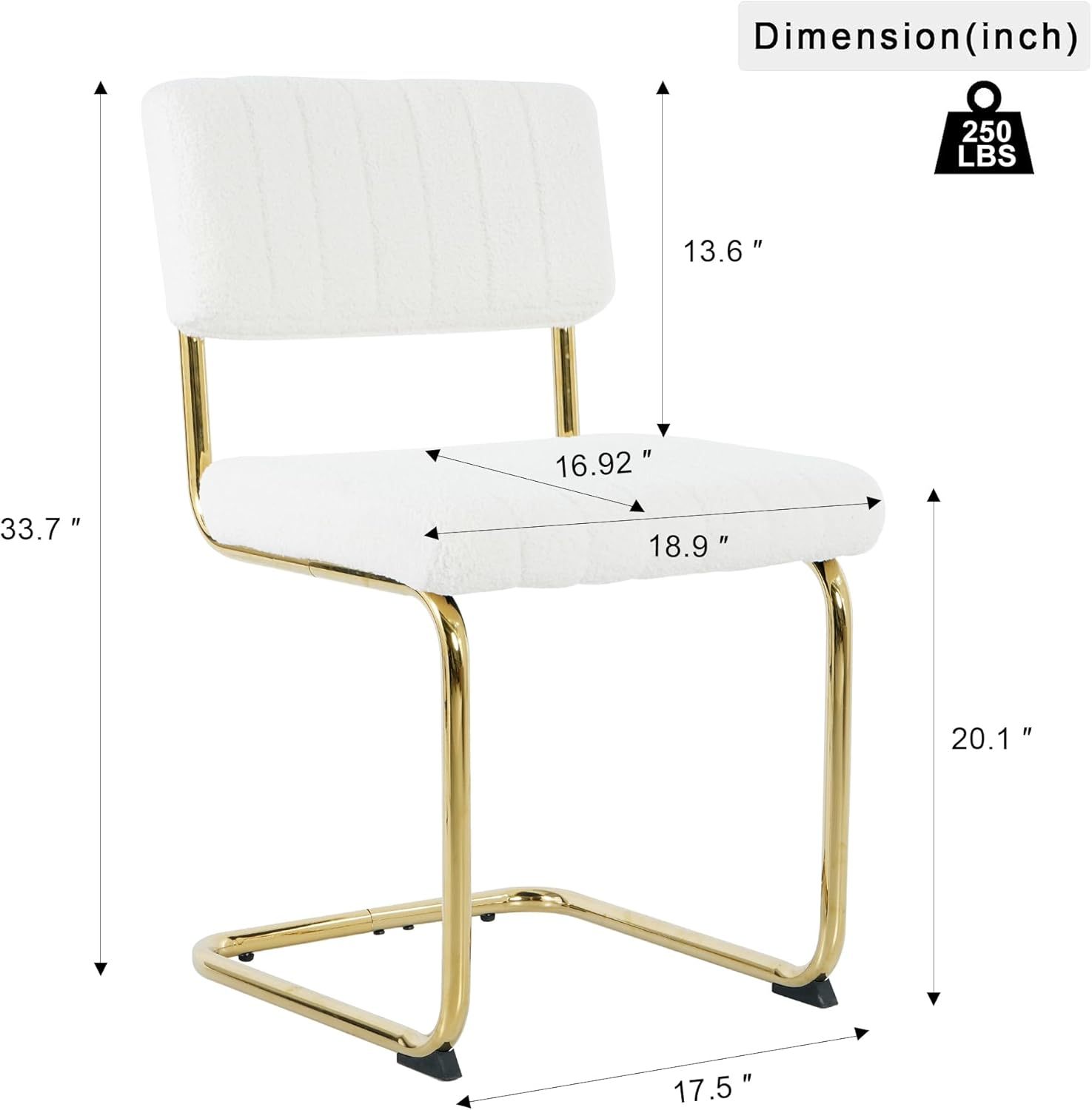 Upholstered Kitchen Dining Table Chairs Set of 2, Modern Luxury Living Room Bedroom Vanity Makeup Accent Chairs, Small Student Desk Chair, Home Restaurant Office Chair with Gold Leg