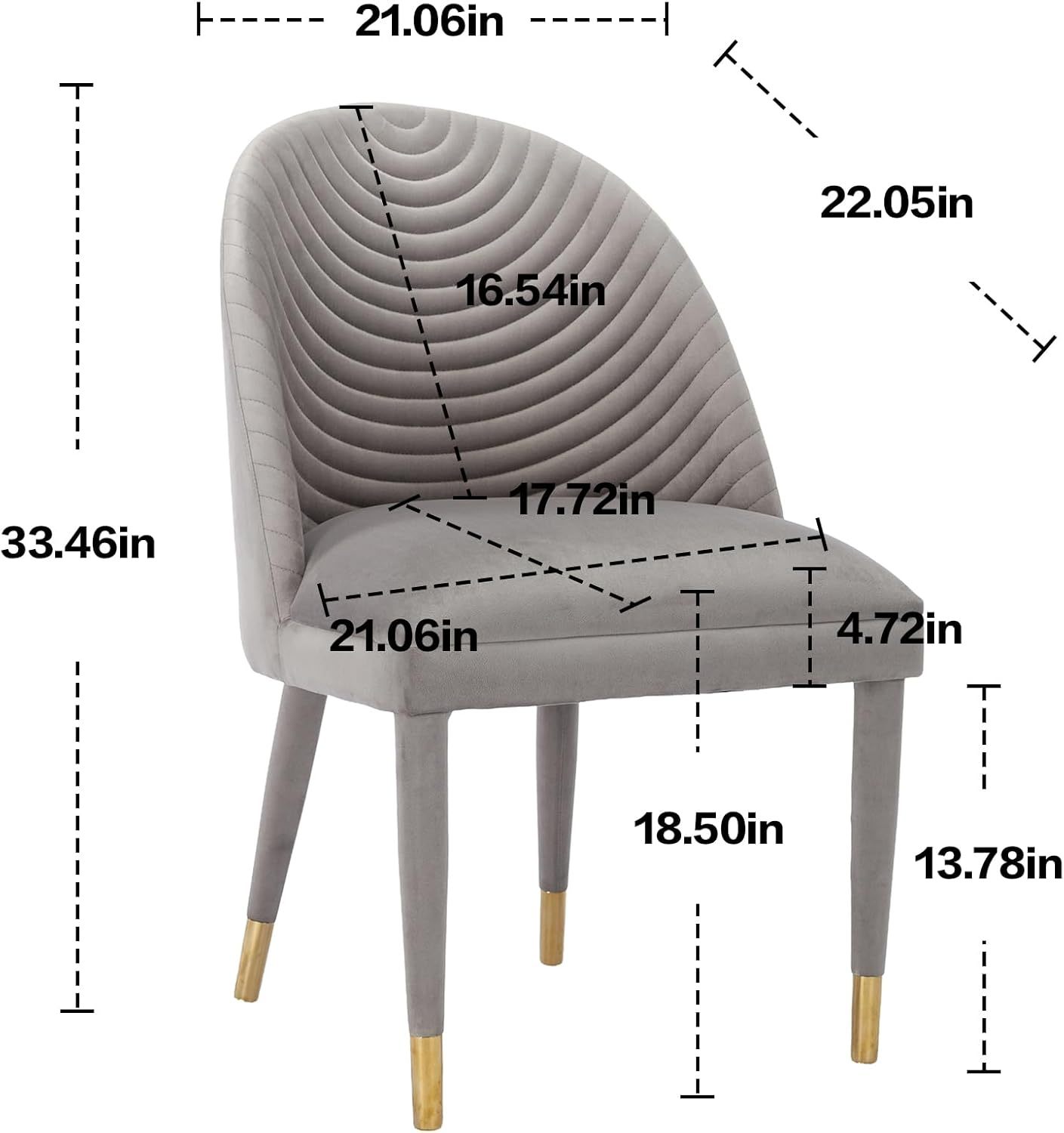 Upholstered Dining Chairs Set of 2, Modern Velvet Living Room Bedroom Accent Chairs with Tufted Back