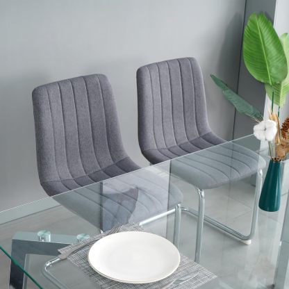 Upholstered Kitchen Dining Table Chairs Set of 2, Modern Luxury Living Room Bedroom Vanity Makeup Accent Chairs, Small Student Desk Chair