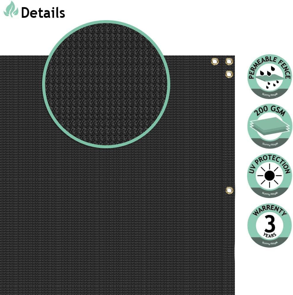 Balcony Privacy Screen Fence for Patio Outdoor Porch Deck, Apartments Railing Cover with Zip Ties, UV Protection Weather Resistant Mesh Screens Panel for Outside