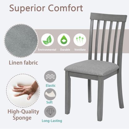 Upholstered Dining Chairs Set of 4, Mid Century Modern Wood Kitchen & Dining Room Chairs, Accent Chair