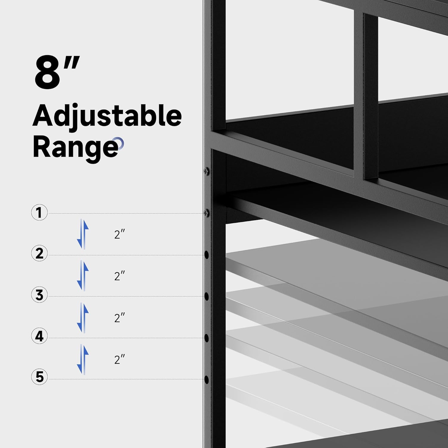 Printer Stand with Adjustable Storage Shelf - Large Printer Table with Wheels - 3 Tier Rolling Printer Cart