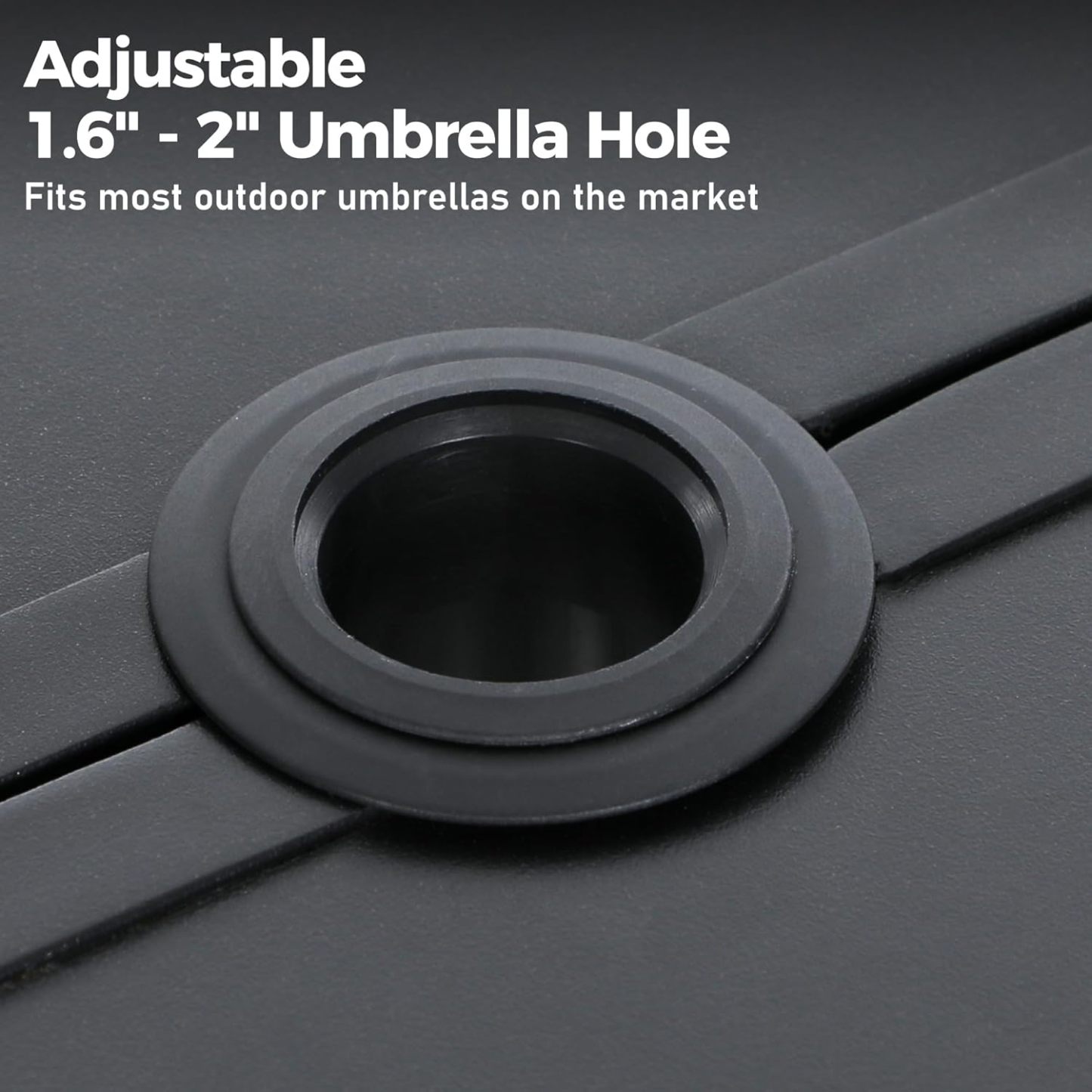 60'' x 35''x 29'' Patio Dining Table,Rectangular Outdoor for Garden Backyard Lawn Yard Furniture, Steel Frame with 1.57" Umbrella Hole