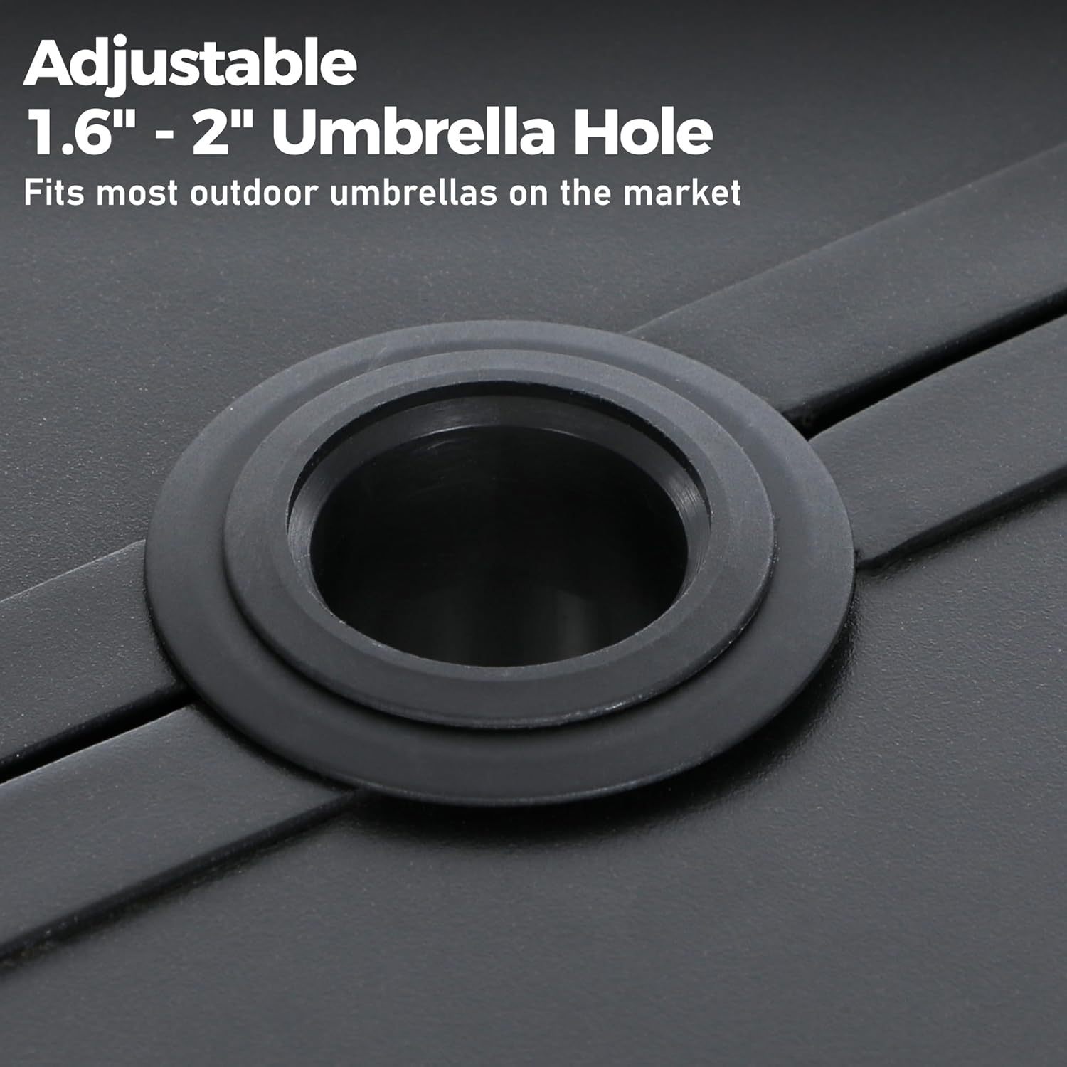 60'' x 35''x 29'' Patio Dining Table,Rectangular Outdoor for Garden Backyard Lawn Yard Furniture, Steel Frame with 1.57" Umbrella Hole