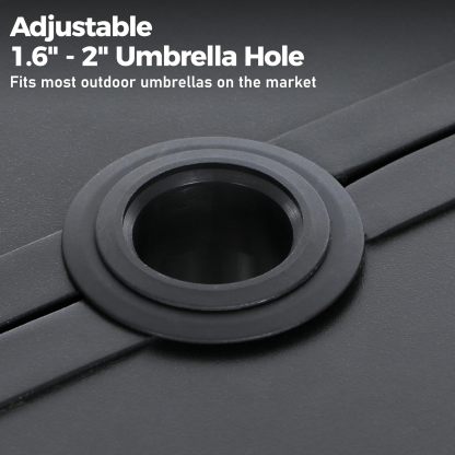 60'' x 35''x 29'' Patio Dining Table,Rectangular Outdoor for Garden Backyard Lawn Yard Furniture, Steel Frame with 1.57" Umbrella Hole