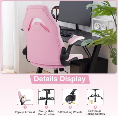 Height Adjustable Computer Desk Chair with Flip-up Armrests, Ergonomic Office Task Chairs
