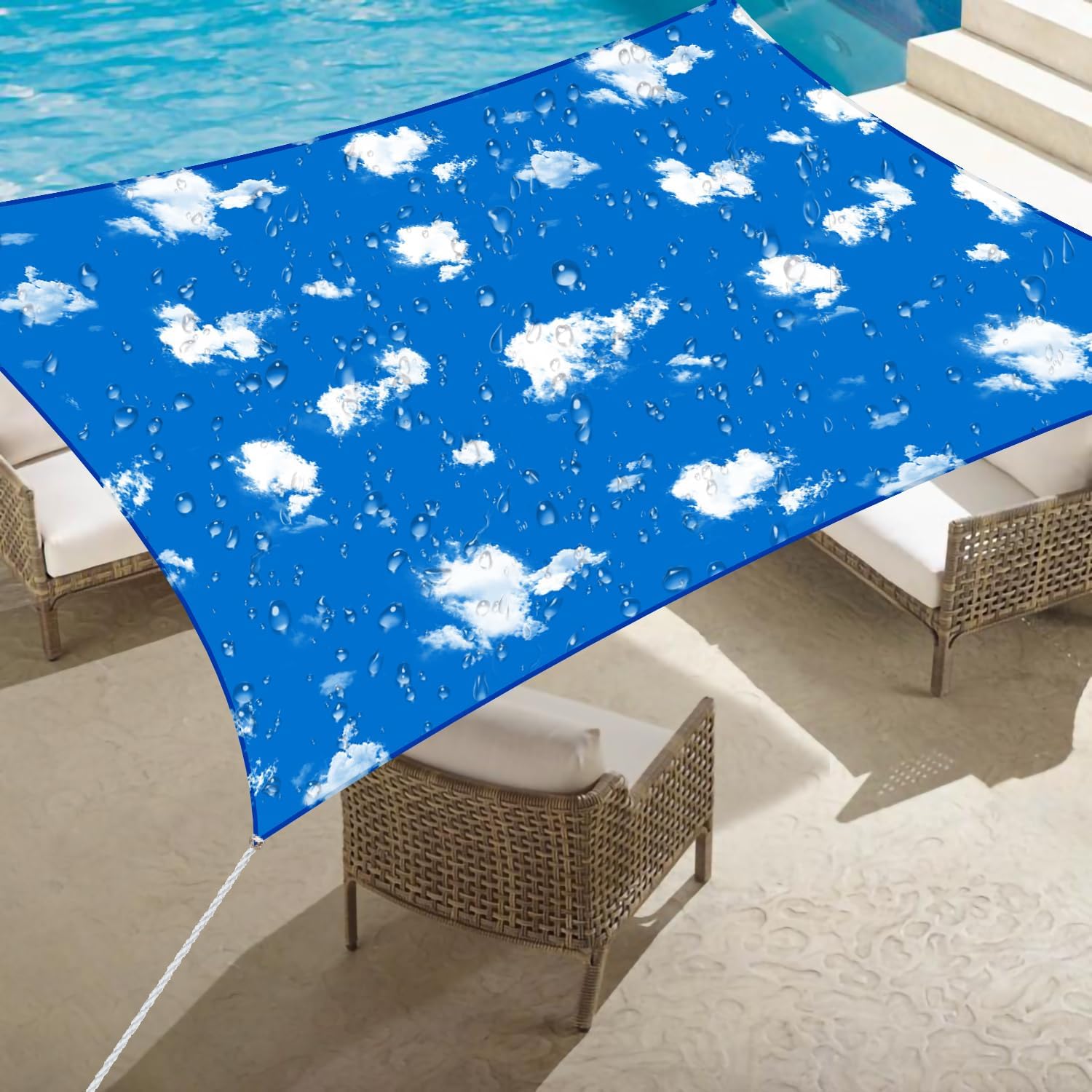 Waterproof Sun Shade Sail for Patio Rectangle Canopy Awning Shade Cloth 95% UV Blockage & Water Resistant for Outdoor Garden Backyard Swimimg Pool