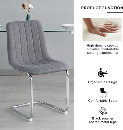 Upholstered Kitchen Dining Table Chairs Set of 2, Modern Luxury Living Room Bedroom Vanity Makeup Accent Chairs, Small Student Desk Chair