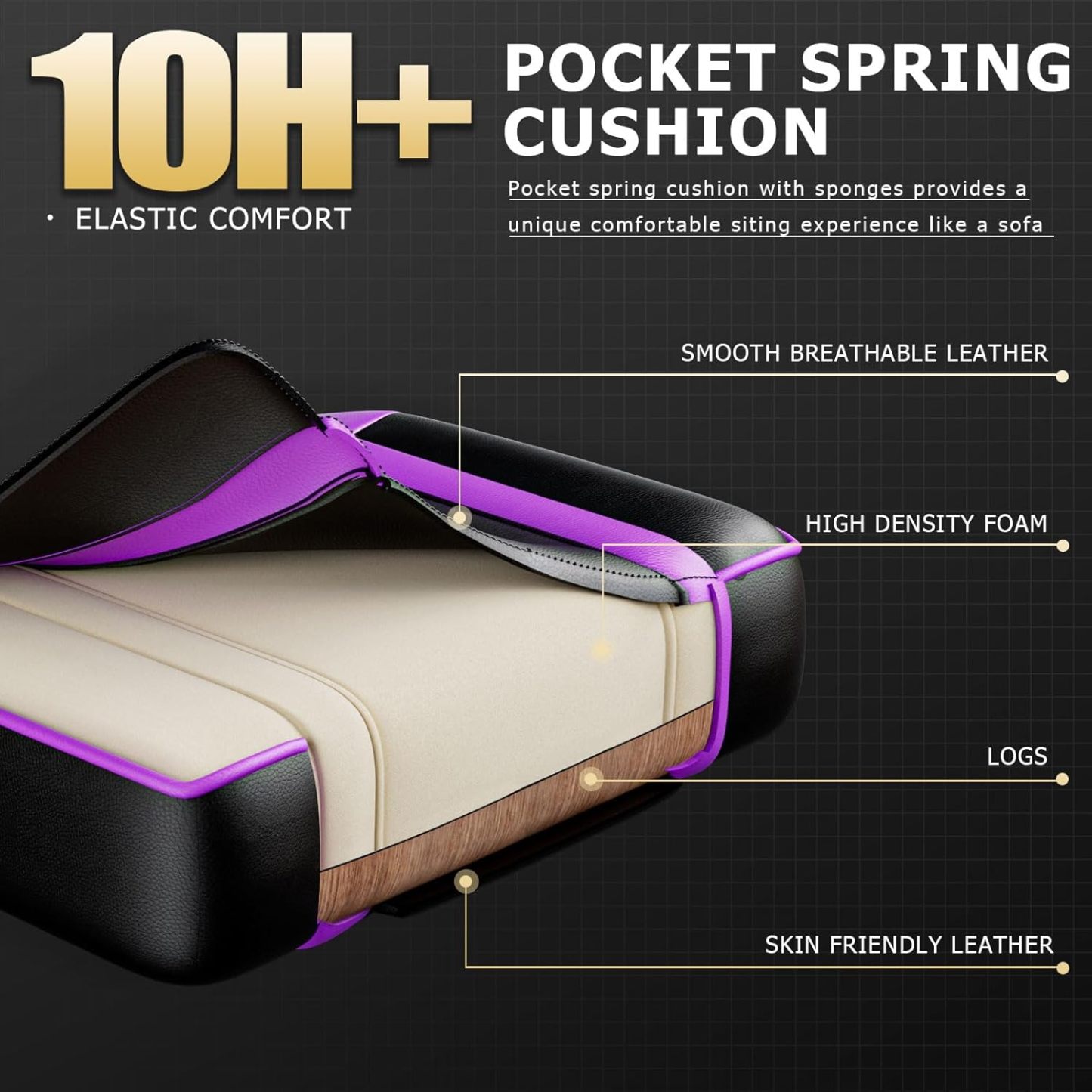 Computer Chair with Footrest and Lumbar Support, Ergonomic Video Game Chair with Headrest, Height Adjustable Gamer Chair Office Desk Chair