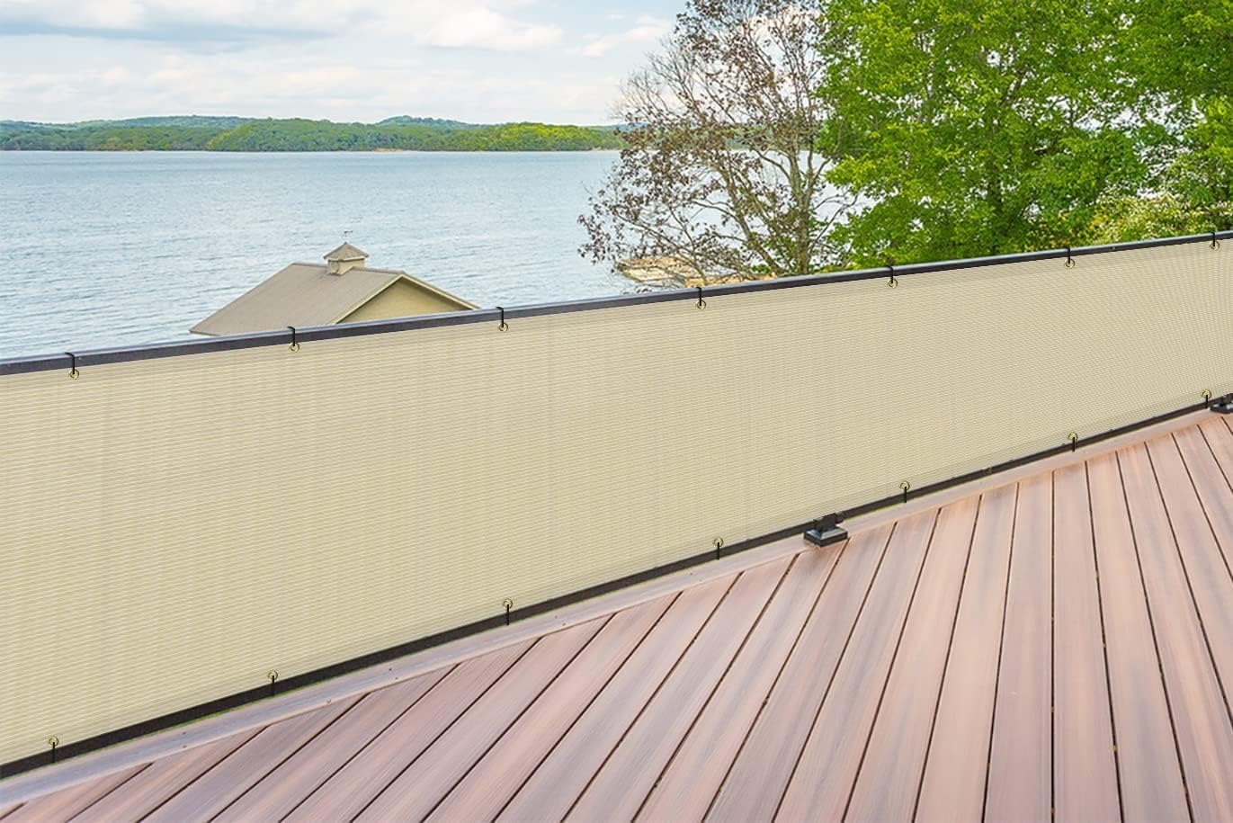 Balcony Privacy Screen Fence for Patio Outdoor Porch Deck, Apartments Railing Cover with Zip Ties, UV Protection Weather Resistant Mesh Screens Panel for Outside