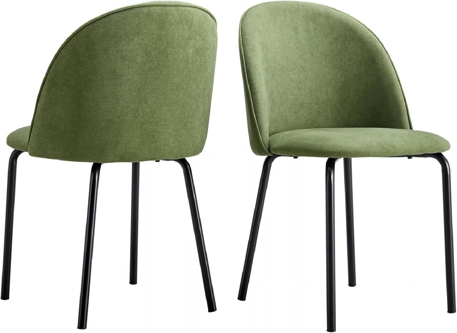 Velvet Vanity Chair with Back, Upholstered Dining Chairs Set of 2, Modern Accent Chair with Legs