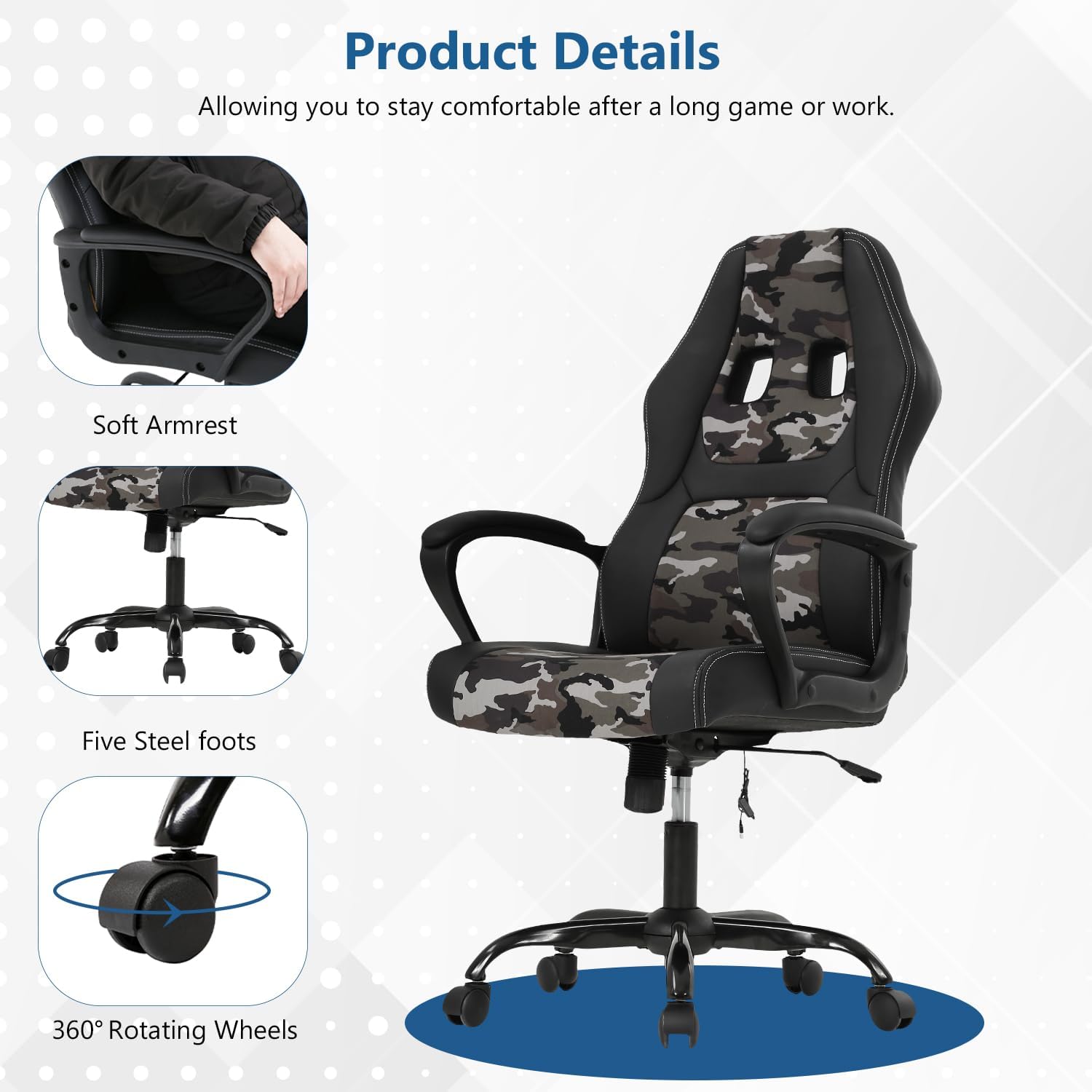 Ergonomic Computer Chair for Adult, Computer Gaming Desk Chair
