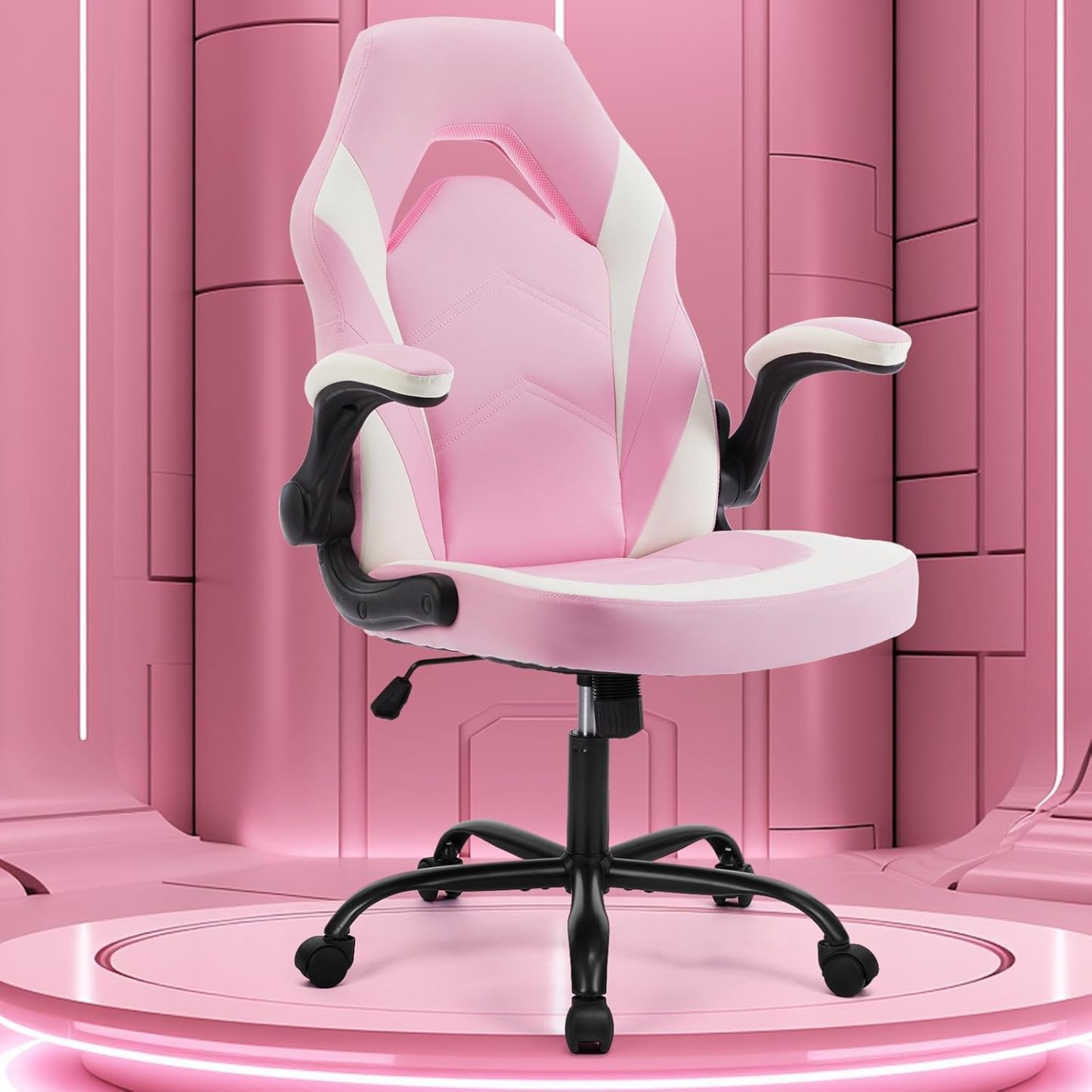 Height Adjustable Computer Desk Chair with Flip-up Armrests, Ergonomic Office Task Chairs