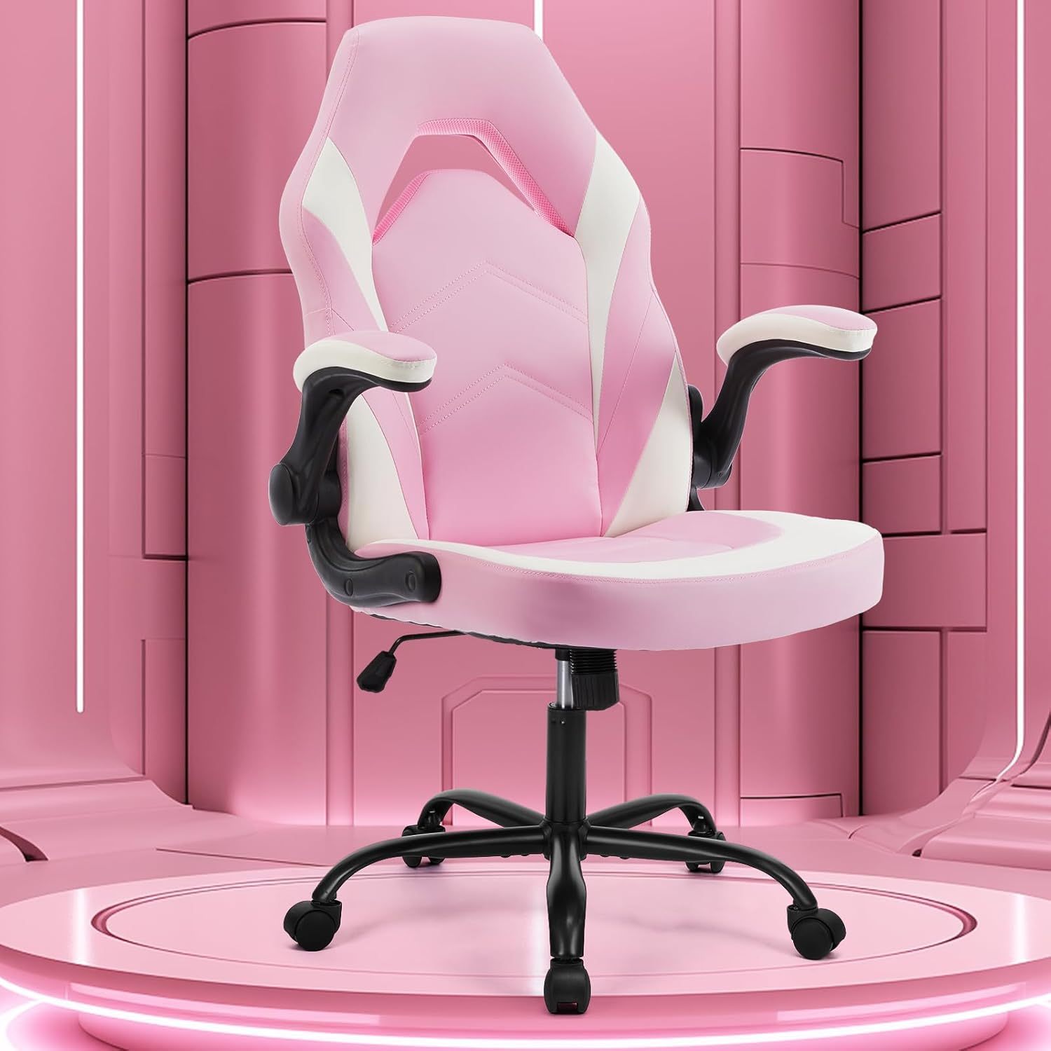 Height Adjustable Computer Desk Chair with Flip-up Armrests, Ergonomic Office Task Chairs