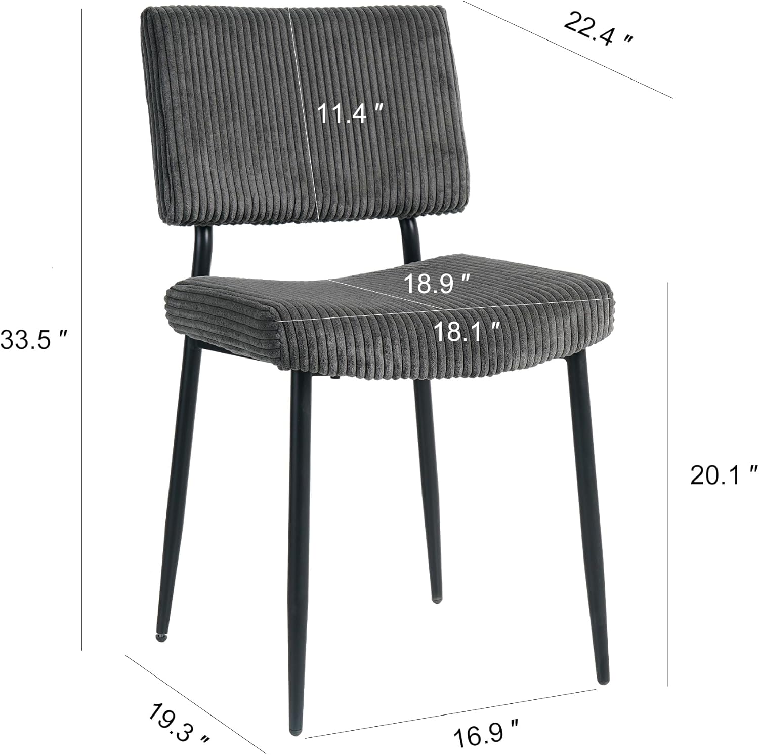 Grey Dining Table Chairs Set of 2, Upholstered Boucle Kitchen Dining Room Chairs, Vanity Chair with Back, Modern Comfy Accent Chairs