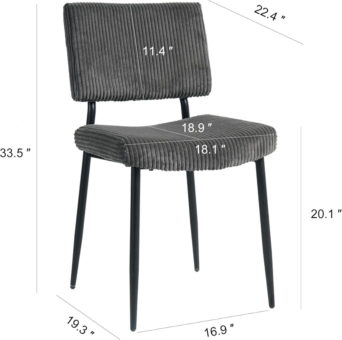 Grey Dining Table Chairs Set of 2, Upholstered Boucle Kitchen Dining Room Chairs, Vanity Chair with Back, Modern Comfy Accent Chairs