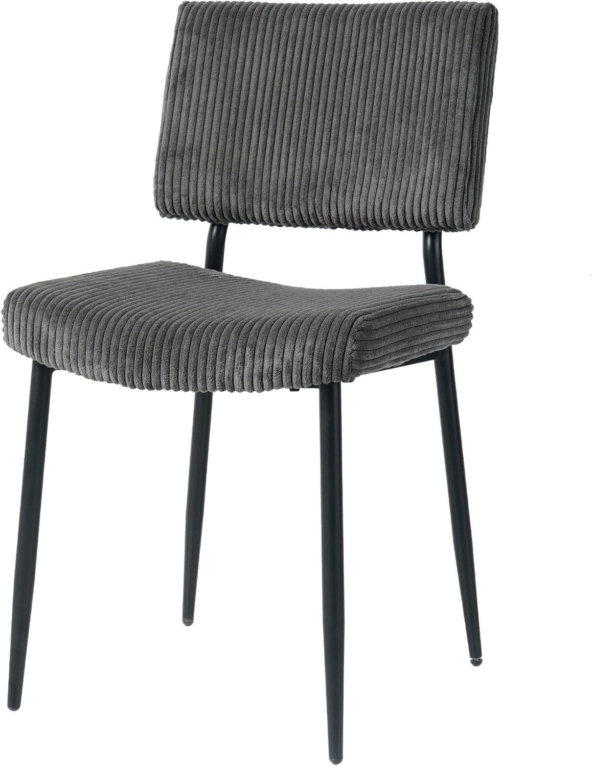 Grey Dining Table Chairs Set of 2, Upholstered Boucle Kitchen Dining Room Chairs, Vanity Chair with Back, Modern Comfy Accent Chairs