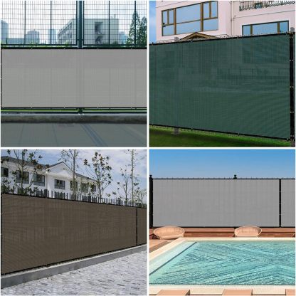 Privacy Fence Screen Heavy Duty Windscreen Net Shade Fabric with Brass Grommets for Outdoor Fence Graden Patio Deck Swimming Pool