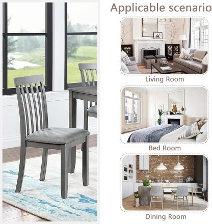 Upholstered Dining Chairs Set of 4, Mid Century Modern Wood Kitchen & Dining Room Chairs, Accent Chair