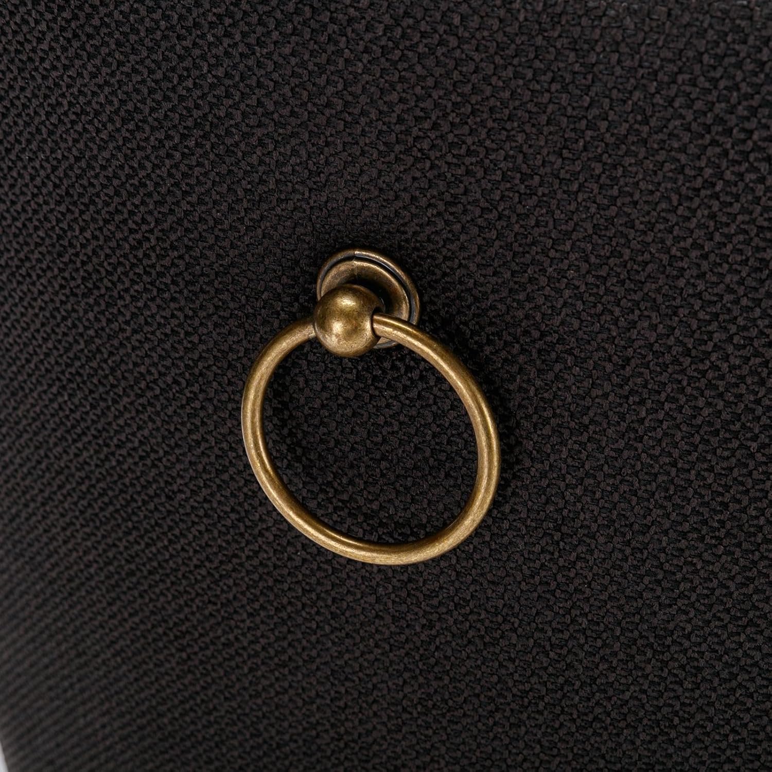 High Back Dining Chair Set of 2, Tufted Back Dining Room Chairs with Nailed Trim and Back Ring Pull, Armless Accent Side Chair