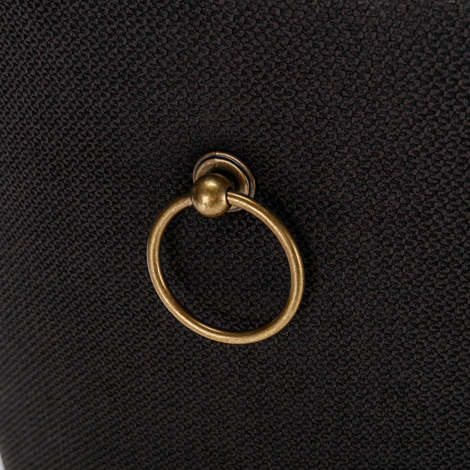 High Back Dining Chair Set of 2, Tufted Back Dining Room Chairs with Nailed Trim and Back Ring Pull, Armless Accent Side Chair