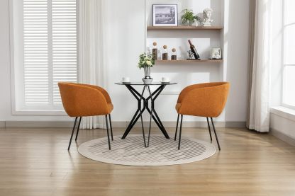 Restaurant Chairs for Dining Room, Upholstered Kitchen Dining Chairs Set of 2, Modern Accent Chairs with Arms