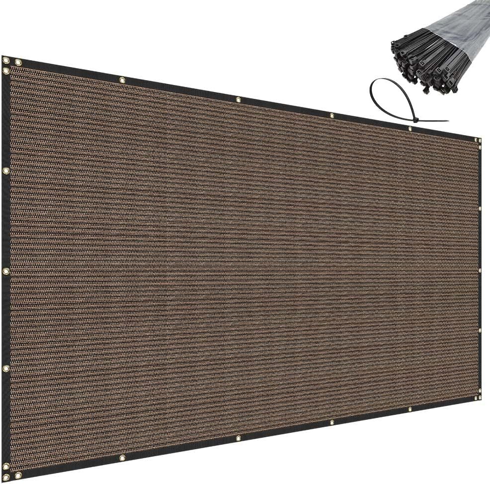 Privacy Fence Screen Heavy Duty Windscreen Net Shade Fabric with Brass Grommets for Outdoor Fence Graden Patio Deck Swimming Pool