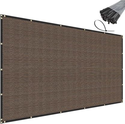 Privacy Fence Screen Heavy Duty Windscreen Net Shade Fabric with Brass Grommets for Outdoor Fence Graden Patio Deck Swimming Pool