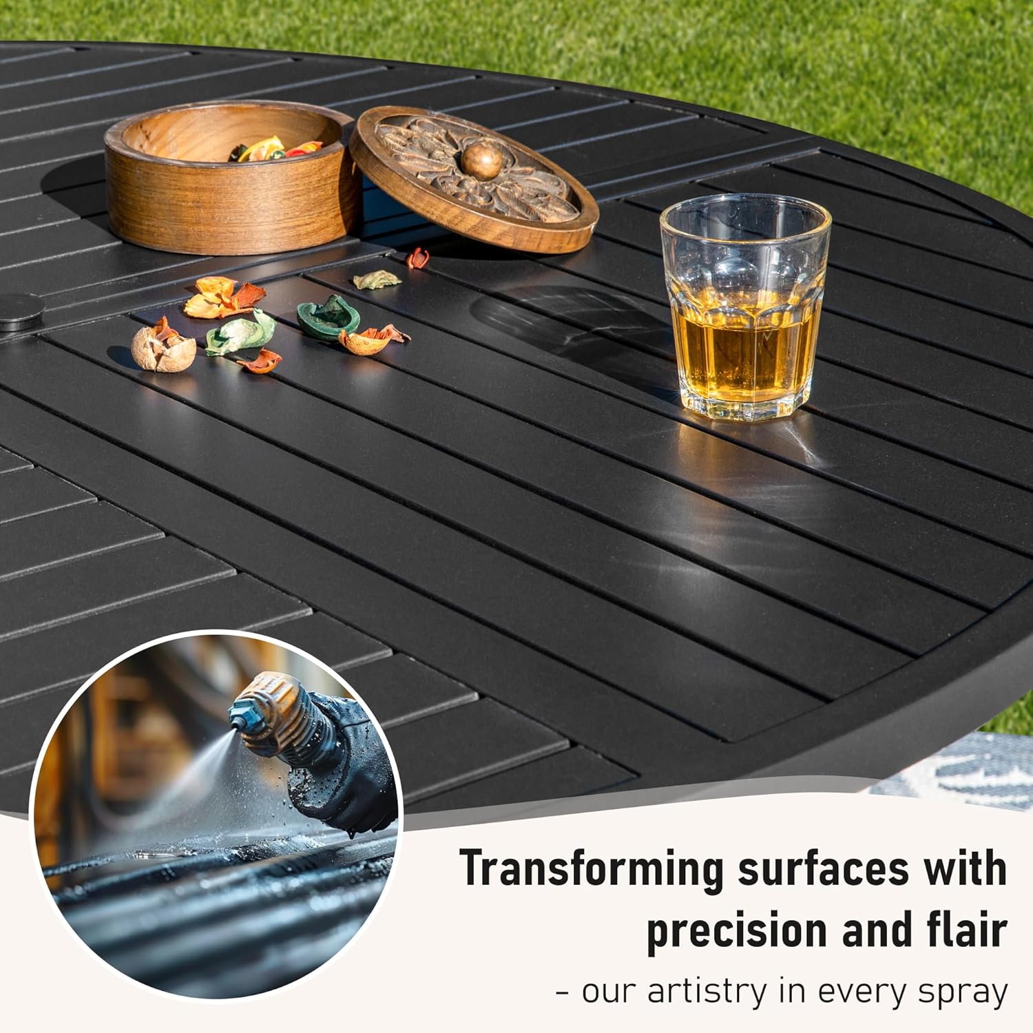 54" x 54" x 29" Patio Dining Table, Round Outdoor Dining Table for Garden Backyard Lawn Yard Furniture