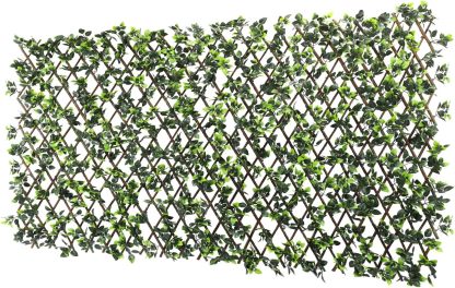 Artificial Leaf Faux Ivy Expandable/Stretchable Outdoor Privacy Fence Screen for Balcony Patio Decoration Fencing Panel (Single Sided Leaves) Rose 3 Pieces