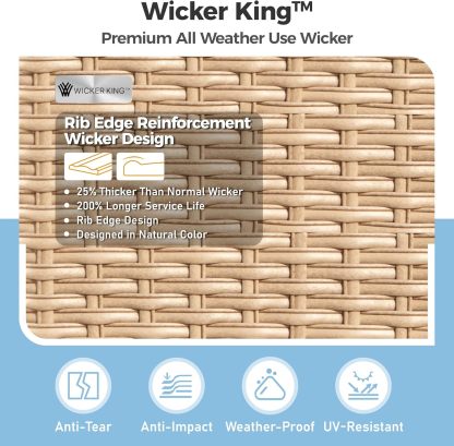 4 Piece Metal Outdoor Patio Furniture Sets, Patio Conversation Sets 1 2-seater Sofa, 2 Single Sofa with 5.75" Extra Thick Cushion and Coffee Table