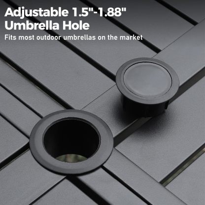 42" x 42" x 28" Patio Dining Table,Round Outdoor Dining Table for Garden Backyard Lawn Yard Furniture, Steel Frame with 1.57" Umbrella Hole